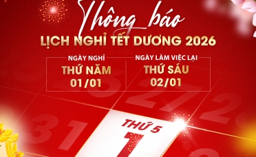 DUCANH BOND THÔNG BÁO LỊCH NGHỈ TẾT DƯƠNG LỊCH 2026